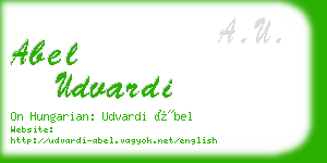 abel udvardi business card